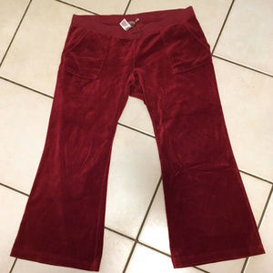 Juicy Couture Dark Red/Burgundy Velour Sweatpants